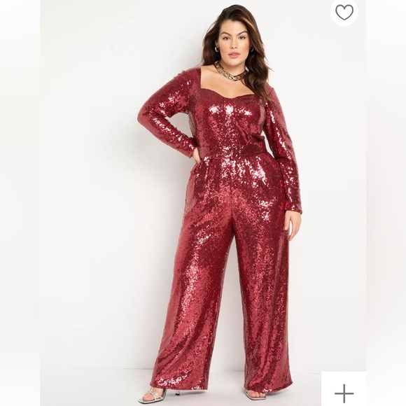 ELOQUII SEQUIN JUMPSUIT - Picture 1 of 5